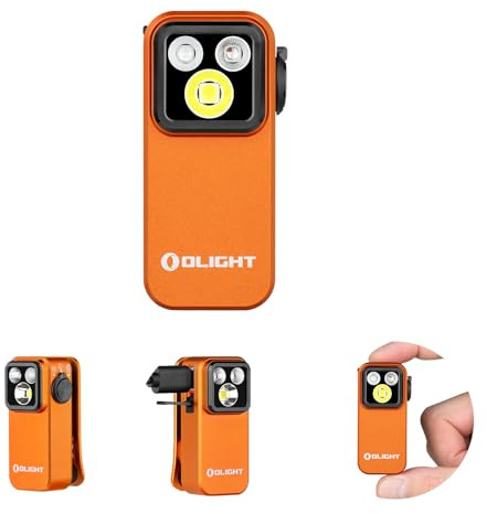 OLIGHT Oclip Pro S EDC-Taschenlampe, RGB/UV/Weißlicht dimmbar, 600 LM, 80 M | Taschenlampe mit Weißlicht, UV 365nm und RGB, 600 Lumen IPX6 Wasserdicht mit vielseitigen Modi für EDC, Camping und Notfälle
