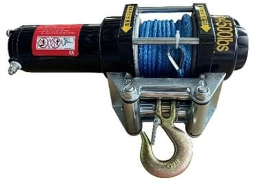 MYUYEE Verricelli Elettrici con Fune in Nylon Resistente E Cricchetto A Catena, Gru per Veicoli, Verricello Fuoristrada, Autosoccorso, Rimorchiatore Veloce E Pratico per Gru A M(3500 Libbre 24 V A)