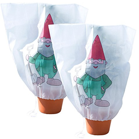 infactory Abdeckhaube für Pflanzen: 2er-Set Winterschutz-Haube Gartenzwerg für Pflanzen, 110 x 120 cm (Pflanzenschutzfolien Winter, Winterschutz-Vliese für Stammrose, Plane)