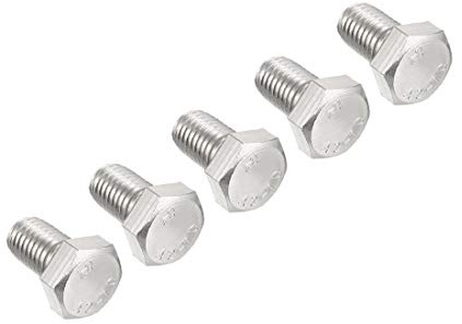 sourcing map 5Stk M12-Gewinde 20mm Edelstahl 304 Sechskant schrauben Bolzen