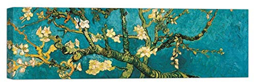 LuxHomeDecor Quadro Vincent Van Gogh Mandorlo in Fiore 100x30 cm Stampa su Tela con Telaio in Legno Arredamento Arte Arredo Moderno