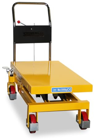 Hubtischwagen OSWALD TH1000 - fahrbarer Hubtisch 1.000 kg, 1.000 mm Hubhöhe, 1.000 x 510 mm Plattform