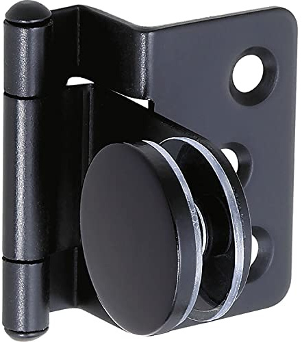 LAMP Glastürscharnier rund aufliegend Holz - Glas, Scharnier für Glas-/Acryltüren, Stahl schwarz