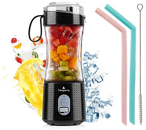 Portable Mini Blender Personal Size Smoothie Maker for Shakes and Smoothies with USB Rechargeable Mini Juicer for Travel, Sports (Black)