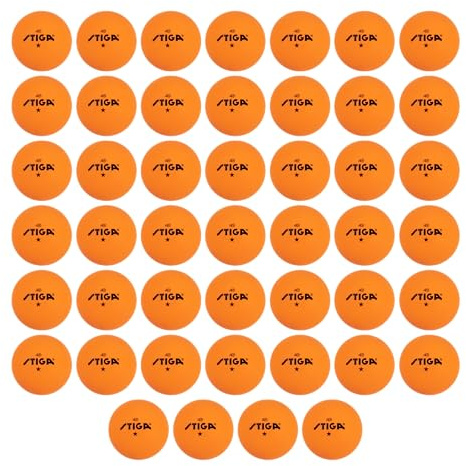STIGA Ping Pong Balls – 46pk Orange 1-Star Table Tennis Balls, Official Size 40mm ABS Balls, Ultimate Durability for Indoor/Outdoor Ping Pong Tables