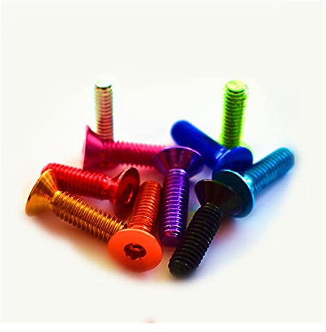 DShanLa 10 STÜCK DIN7991 M4 M5 M6 * 8/10 / 12/16 / 20/25 Bunte Aluminium Flachschrauben Flache Sechskant-Buchse Senkkopfschraubenschraube Bolzen anodisierte Farbe DShanLa