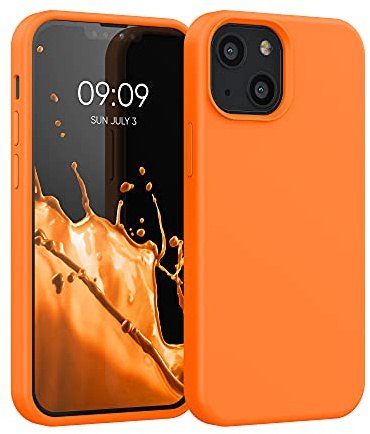 kwmobile Handyhülle für iPhone 13 mini Hülle, für iPhone 13 mini Case - Hülle Silikon - kabelloses Laden - Fruity Orange