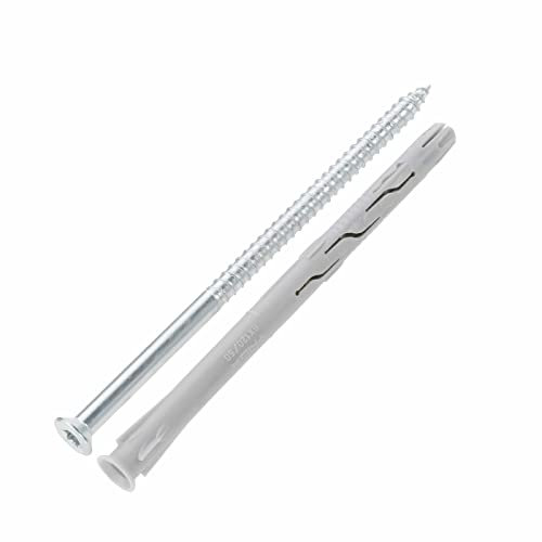 Rahmendübel + Senkkopfschraube Verzinkt. ETA-Zulassung - Nylondübel/Fassadendübel (8 x 80 mm - 10 Stück)