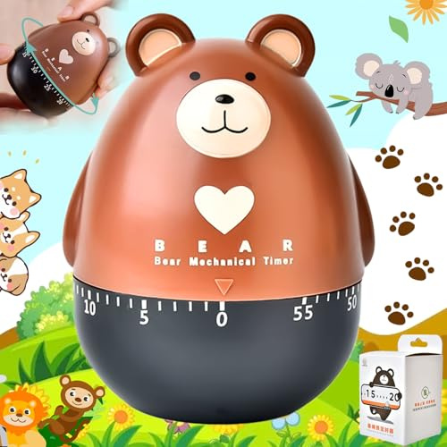 Exbrith 1 Stück Mechanisch Küchen-Timer, Countdown Timer, Küchentimer, Timer für Kochen, Eierkochen, Maske Auftragen, Backen, Sport, Lernen, Hausaufgaben, Debatte, Wettkampf