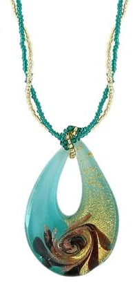 Venetiaurum - Collana per Donna con goccia in Vetro Originale di Murano e Argento 925 - Gioiello made in Italy certificato