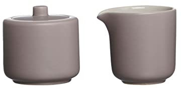 Ritzenhoff & Breker Milch- und Zuckerset Jasper, Taupe, Milchkännchen & Zuckerdose aus Keramik, Außenseiten mit Mattglasur und Soft-Touch-Haptik