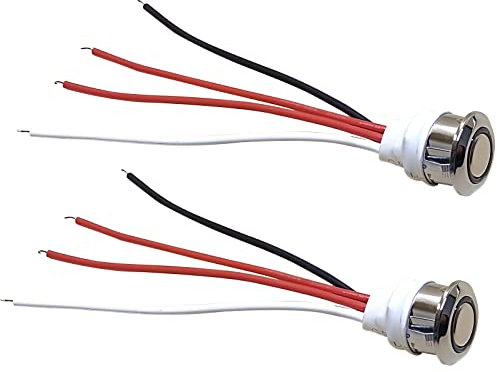 Lot de 2 interrupteurs tactiles LED 12 V - 5-24 V CC - Interrupteur tactile pour trou de montage de 18 mm - Intensité variable en continu pour bandes LED - Pour lumière LED, armoire, armoire