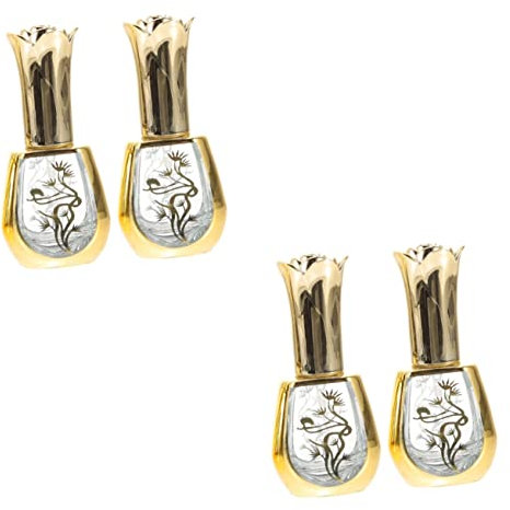 minkissy 4piezas Botellas De Perfume Rellenables De Vidrio Atomizadores Elegantes Para Viajes Dispensador De Fragancias Portátil y Decorativo