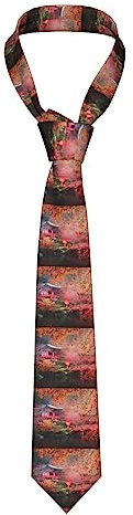 DJNGN Cravates pour hommes pavillon de jardin japonais automne feuille d'érable cravate mince cravate professeurs cravates pour hommes