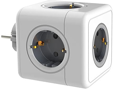 Gsrimgratoe Adattatore per presa intelligente europea con protezione contro le sovratensioni, presa a muro di estensione quadrata, presa E01-EU