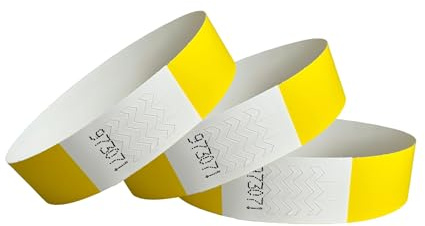 CINTAPUNTO Einlassbändchen Papier Yellow, Eintrittsbänder 1000 Stück | Einlassbänder - Festival Armbänder - Party Bändchen Einlass Eintritt - eintrittsbändchen - Bänder Club - Wristband