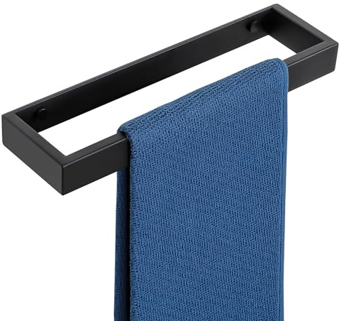 SAYAYO Handtuchhalter ohne Bohren Oder mit Bohren 30cm Handtuchhalter Schwarz SUS304 Edelstahl Handtuchstange Ohne Bohren Selbstklebend Wandmontage Badetuchhalter für Badezimmer und Küche