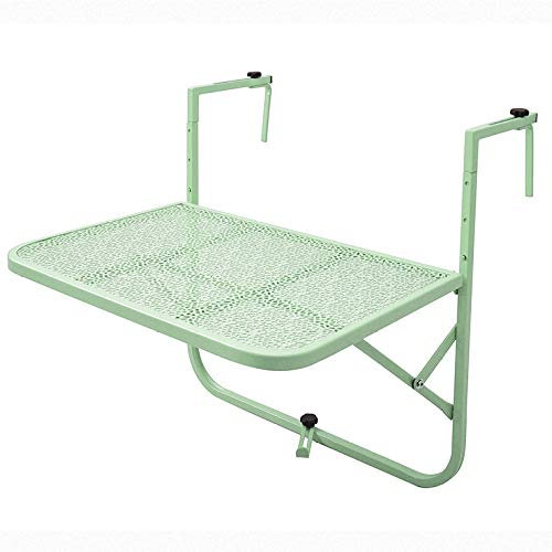 Klappbarer Balkon-Hängetisch, hängender Klapptisch aus Metallschmiedeeisen, 3-Fach höhenverstellbarer Klapptisch, Tischplatte BxT: 60 x 40 cm,1-60x40