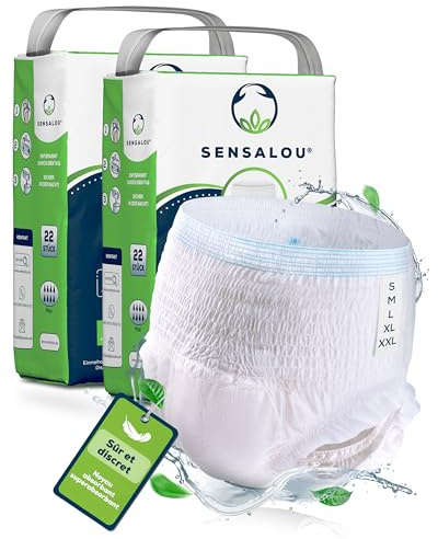 Sensalou Windel-Höschen-Pants Größe S (44 Stk) für junge Erwachsene - Jugend-Windeln stark für schwere Inkontinenz für Frauen und Männer