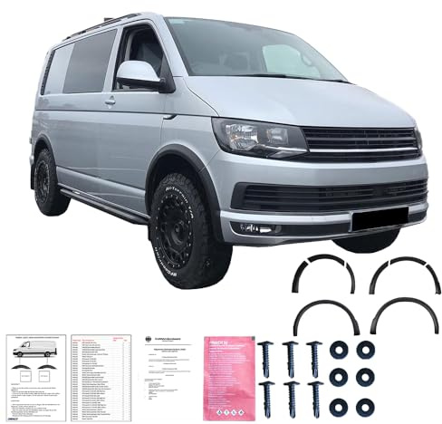 Protezione passaruota strisce passaruota compatibili con VW VOLKSWAGEN Transporter T6 dal 2015 al 2019 8 pezzi con ABE TÜV