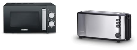 SEVERIN Mikrowelle mit Glasboden & Automatik-Langschlitztoaster