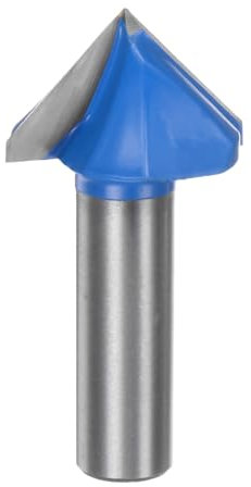 QUARKZMAN 1pz Fresa per Router 1,3 Dia 1/2 Attacco 90 Gradi Fresa a Candele Tipo V in Carburo per Lavorazione Legno Falegnameria Incisione Bordi Rifilatore Cutter Strumenti