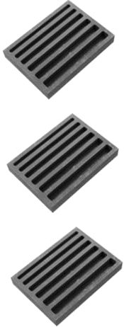 NUOBESTY 3stücke Graphit Gussform Für Gold Silber Und Kupfer Hochtemperaturbeständige Graphitform Mit Schlitzen Für Metallverarbeitung Und Schmelzexperimente
