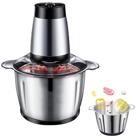 Shurzzesj Tritacarne elettrico, tritacarne in acciaio inossidabile | tritacarne domestico in acciaio inossidabile - Tritatutto per verdure da cucina robusto per carote, cavoli, cibuli,
