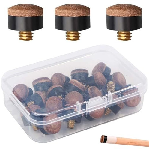 WENFEN Ersatzspitzen for Pool-Billardqueues, Snooker-Queue-Spitzen, Queue-Ferrulen, 20 Stück, Pool-Queue-Spitzen, Snooker-Queue-Spitzen, Snooker-Spitzen, Snooker-Zubehör, Billardtisch-Zubehör