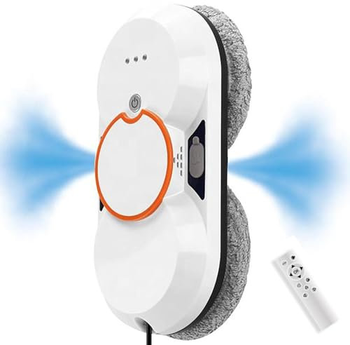 HEAXIY Robot Lavavetri Intelligente, Robot Lavavetri con Doppio Spruzzo d'Acqua/Telecomando, Idropulitrice Alimentata da 5600 Pa per Finestre Alte da Esterno/Interno
