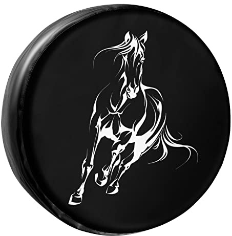 Cavallo in Corsa Coperchio Ruota di Scorta Protezione Solare Copertura della Gomma Antipolvere Copriruota per Auto Universale per RV Veicoli Camion Rimorchio 14inch