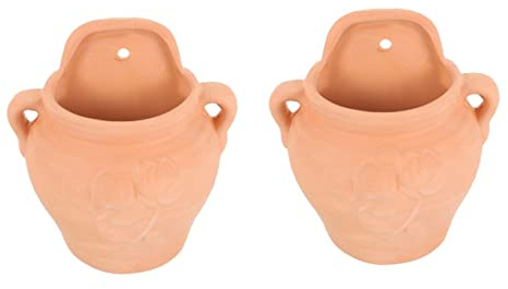 ORFOFE 2stücke Hängender Blumentopf Aus Rotem Terrakotta Wandmontage Pflanzgefäß Für Innen Und Außenbereich Dekorativer Pflanzenhalter Mit Wasserdurchlauf Für Sukkulenten Und
