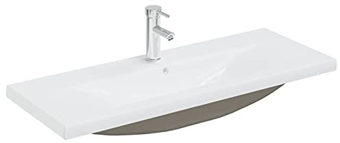 Juroupi Lavabo da Incasso con Rubinetto 101x39x18 cm in Ceramica Bianco,Lavandini Bagno,Lavabo da Incasso,Lavandini,Lavandini Bagno-148627