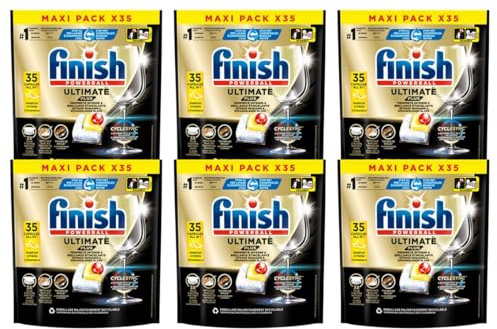 Finish Ultimate Plus Pastilles Lave-Vaisselle All in One- Parfum Citron - 210 Tablettes Lave-Vaisselle