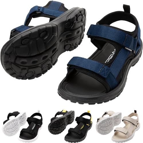 Cressi Pete Sandal Black/Blue Navy 38 - Sandalo Unisex Ideale per Le Giornate Estive in Spiaggia, Progettato per Comfort e Praticità in Ambienti Acquatici, Nero/Blu Navy, 38