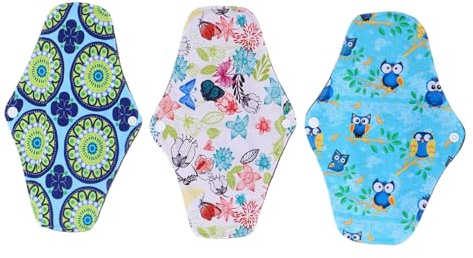 COLLBATH Toallas Sanitarias Lavables de Bambú para Adultos con Diseño de Botón Fijo y Paquete de 3 Piezas, Ideales para Actividades al Aire Libre y Viajes Color Aleatorio