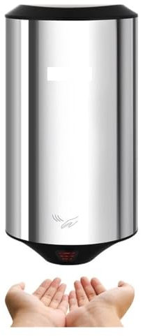MYUYEE Asciugamani Elettrico Asciugamani Elettrico Compatto Jet Air Asciugamani Elettrico Automatico in Acciaio Inox Smart Senser Asciugatura delle Mani Macchina per,Lucidato-A