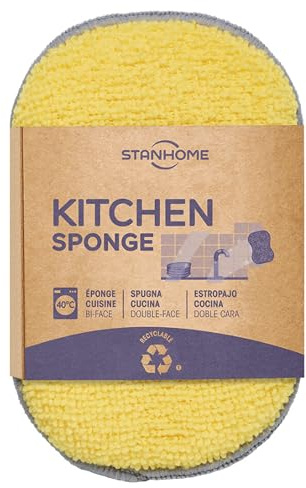 STANHOME - Kitchen Sponge Esponja de Cocina | Elimina la suciedad y absorbe líquidos, ergonómica y reutilizable