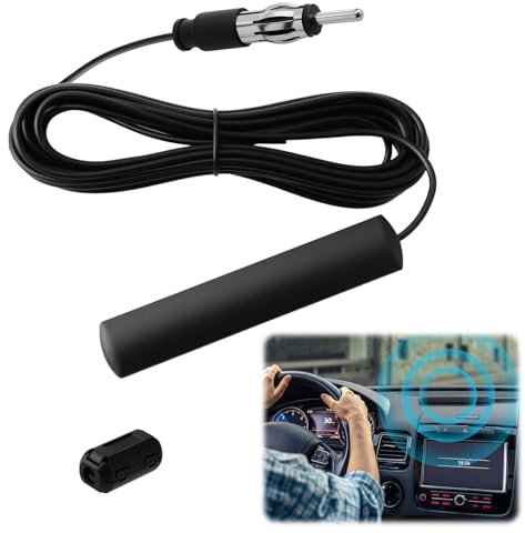 Autoantenne FM Adapter Patch Antenne 5 M Kabel, Windschutzscheibe Paste Antenne mit Verlängerungskabel 5M + DIN Stecker, Scheibenantenne Auto Radio für Autos Radios SKU LKWs Boot Universalantenne