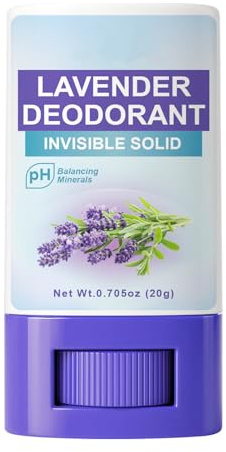 Deodorante in stick antitraspirante naturale alla lavanda, ascelle e parti intime, senza alluminio, per tutto il corpo, liscio, solido, 24 ore, protezione dagli odori, 20 g