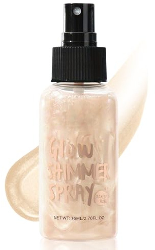 Shimmering Body Oil, Body Glitter Öl, Schimmerndes Körperöl, Liquid Highlighter Bodyspray Langanhaltender Glitzernder, Flüssig Glitzer Creme Körperschimmeröl für Haut & Haare (Champagner Gold)