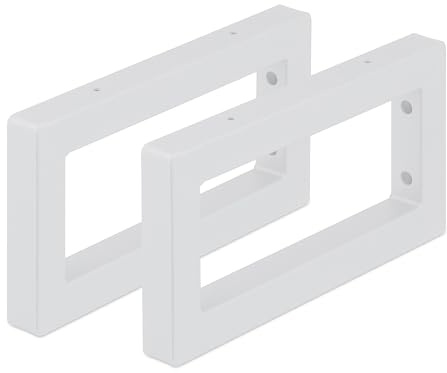 Relaxdays Reggimensola da Muro, 2 Staffe per Mensole Parete, 30 cm, Supporti Rettangolari per Scaffali, Acciaio, Bianco