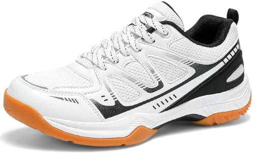 SDEQA Chaussures de Pickleball pour Hommes, Tennis de Table, Volley-Ball, Badminton, Sports, légères, Flexibles et durables, garçons et Filles,Blanc,42 EU