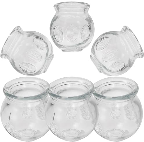 Didiseaon Ensemble 6 Ventouses En Verre Pour Thérapie Cupping, Massage Musculaire Et Amélioration Circulation, Usage Prolongé Et Simple D'utilisation