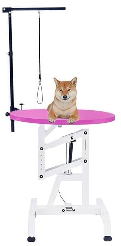 Tavolo da toelettatura per cani, regolabile in altezza, con supporto girevole a 360°, per cani di piccola e grande taglia