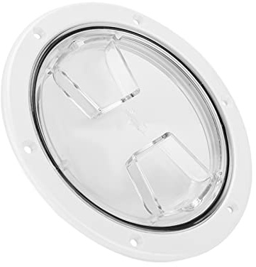 UPALDHOU Escotilla de Acceso a Cubierta de Barco, Placa ABS Redonda Blanca con Cubierta Transparente y Diseño de Fácil Apertura, para Inspección de Almacenamiento de Yates Marinos RV (6 Pulgadas)
