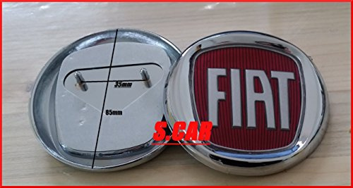 Emblem Logo Fiat rot Panda, Doblo Croma, 85 mm, hinten