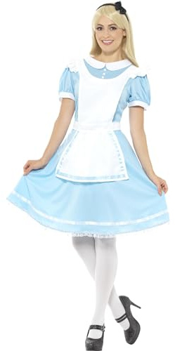 Wonder Princess Costume, Blue, with Dress, Apron & Headband, (L)