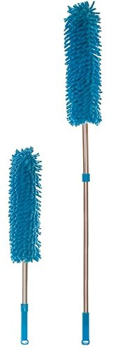 Extendable Cobweb/Feather Duster with Long Handle. Removable and Washable Telescopic Microfiber Head. Perfect for Outdoor, Office, Home and Car. By HEALTHY HOME