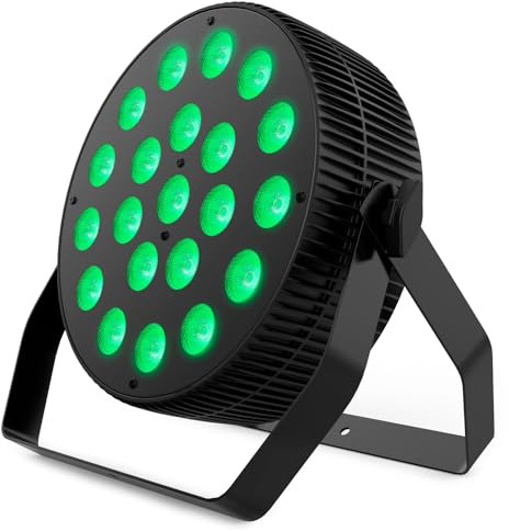 Audibax Dallas 210 Flat - Projecteur LED pour Discothèque - Projecteur Professionnel - Équipé de 21 LED RGBW 10W - Synchronisation avec la Musique - Mode Automatique - Connexion DMX 8 Canaux